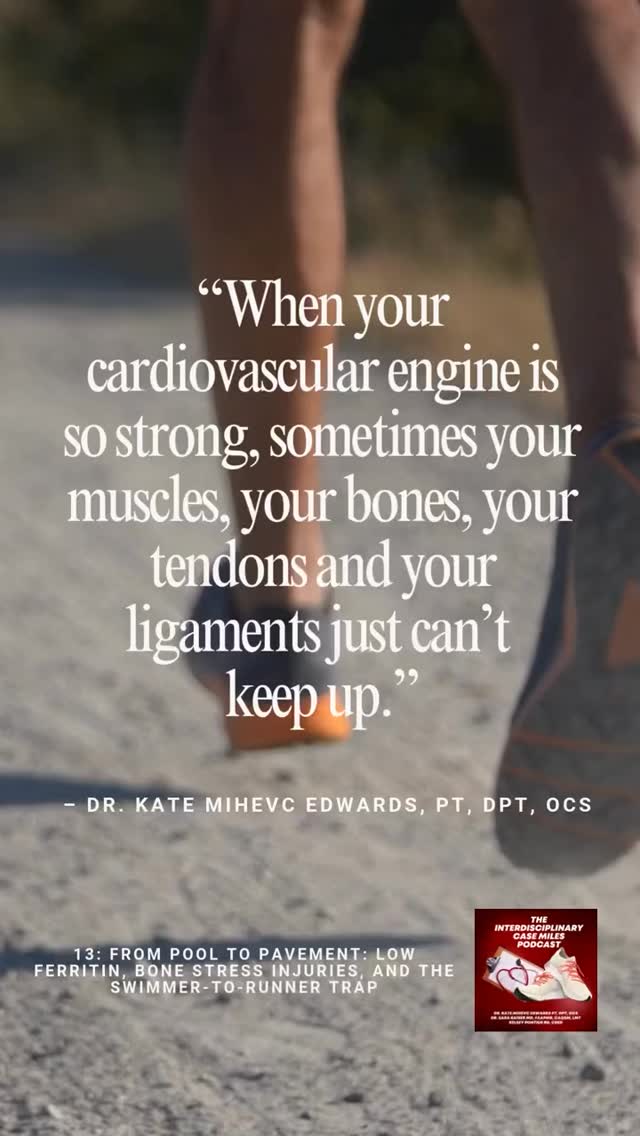 Your cardio engine might be elite… but if your bones haven’t been trained to handle impact, they will let you know.
In Interdisciplinary Case Miles – Episode 13: Low Ferritin, Marathon Training & Bone Stress Injury: When “Fix the Iron” Isn’t Enough, we talk through a former collegiate swimmer who doubled his mileage, added hills and speed work, and ended up with a femoral shaft stress fracture. This is what happens when cardiovascular fitness outpaces bone capacity. Swimmers aren’t land animals and running is essentially repeated plyometrics. Bone lays down based on the force you put on it. If you haven’t been weight-bearing, if you haven’t progressively loaded, if you jump from 20 to 40 miles too quickly, the skeleton pushes back.
We talk about gravity, muscle pull, bone geometry, progressive loading, and why repetition is what allows bone to adapt. If you’ve ever increased mileage and felt your body say “nope,” this episode will help you understand why.
🎧 You can listen to Episode 13 of Interdisciplinary Case Miles wherever you get your podcasts. Share it with your coach, your running partners, and the healthcare providers you trust this is the kind of conversation that keeps runners healthy and training long-term.
#runningpodcast #BoneStressInjury #RunningMedicine #RunSmart #SportsPhysicalTherapy