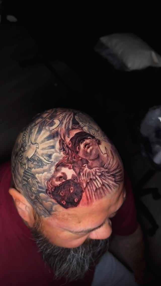 Head tattoo in process 🔥#austin #austintattoo