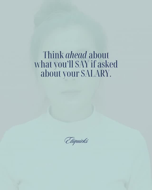You’ve landed the job or shared the news about your recent promotion. Congrats! Now, how are you going to answer the question that’s likely coming next?
Thinking ahead about what you’ll say can save you from oversharing or an awkward conversation.
Here are a few ideas...
Be an open book. Share the deets.
Use humor. “I’ll let you know if I’m ever paid what I’m worth.”
Set a boundary. “I’m not comfortable sharing that.”
Which one would you pick?
Etiquicks. Social Solutions in a Snap.
#ThePoliteCompany #EtiquetteTips #Boundaries