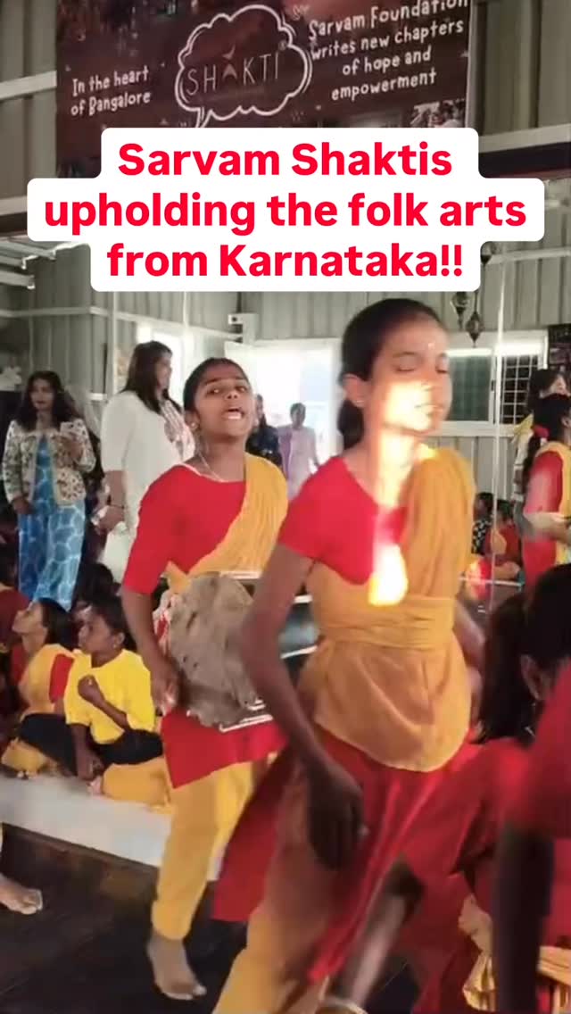 Why is #sarvamshakti such an important project in nation building and #womenempowerment ? Because it liberates a girl child while bringing her closer to her roots! #sarvamfoundation has always supported Indias ancient art forms and through the Shakti project, we continue our extension of preservation and propagation of India’s colourful culture. #karnatakafolkdance #janapada