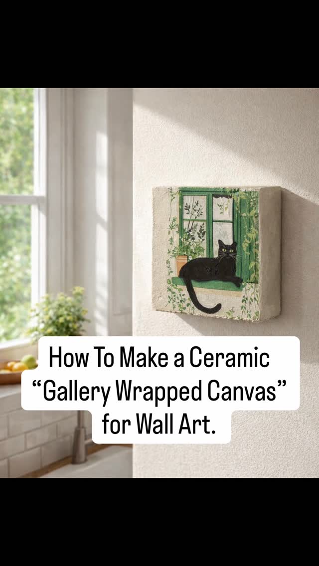 Make a Ceramic Gallery Wrapped Canvas!
How would you finish one? Underglaze transfers?Ritual Glazes? Moonscape or Mudcrack? Sgrafitto or carving? You can even add canvas texture for a more painterly look.
So many options and they can be made in different sizes to fit virtually anywhere:)
#handbuiltceramics #slabbuiltceramics #ceramicart #canvasart