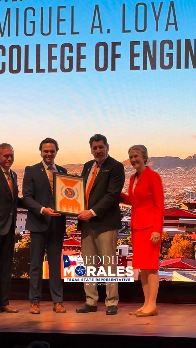 A historic day at The University of Texas at El Paso as the College of Engineering is officially named after distinguished alumnus Miguel A. Loya, following a transformative $30 million gift — the largest in university history.
Our team was honored to be present for this milestone moment, celebrating an investment that will change lives for generations. The new scholarship program will cover full tuition, room and board, stipends, and provide up to a $30,000 graduation award for top scholars — removing barriers and creating opportunity at the highest level.
Proud to witness a legacy of leadership and generosity that strengthens our region and fuels the future of engineering in El Paso. The future is brighter than ever.
#HouseDistrict74 #TexasProud #TXLege74 #MoralesForTexas #AVoiceForAll Texas HD74 TXLege