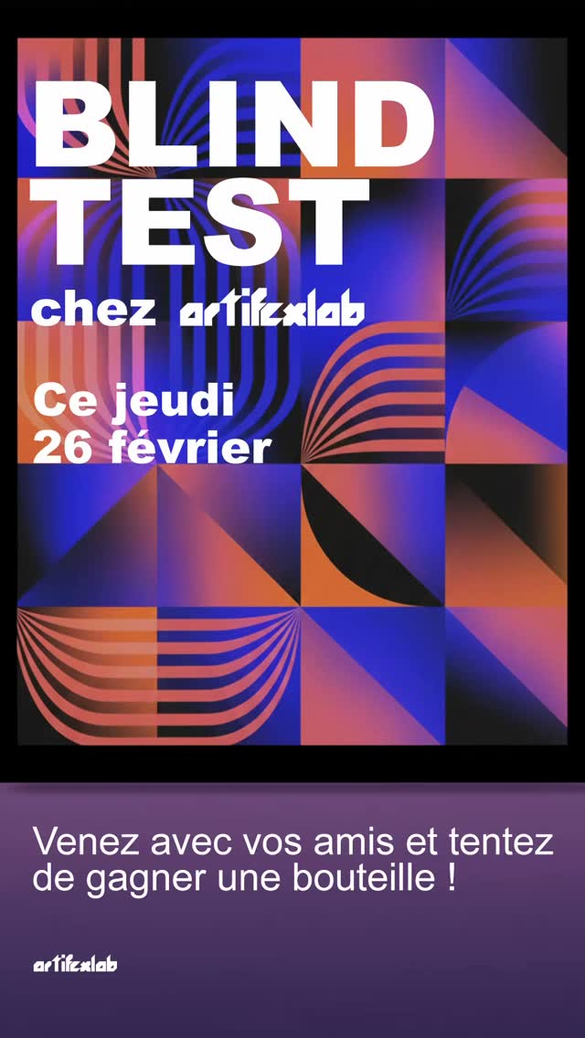 SOIRÉE BLIND TEST
Ce jeudi 26 février, venez tester vos connaissances musicales !
Venez avec vos amis, devinez les titres et tentez de gagner une bouteille
Bar ouvert dès 17h
Ambiance fun, musique et bonne humeur garanties
#BlindTest #SoiréeQuiz #JeudiSoir #SortieEntreAmis #atfxlab