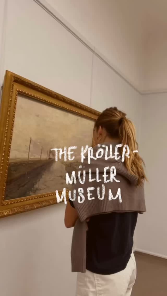 We drove an hour in the almost-rain to the park, an started walking...up to hundreds of bicycles and I realized my brand new white jeans were NOT the move for this day!! 🙈
However the 6 km bike ride through the park was immensely beautiful and we only had a slight sprinkle.
We parked the bikes and arrived at a low, long building in the woods with a bright red sculpture at the entrance. It felt like I was walking up to a place I'd read about in books and had no idea was somewhere I'd ever end up IRL.
Walking around a few corners I realized I was probably in a world renowned museum (and again, had no idea previously where we were headed this day.)
The Van Gogh collected was massive.
The Picasso's were inspiring.
The brush strokes made me pause.
The sculpture was weird (classic.)
The bike ride back was freezing and my hands were numb.
It was all SO perfect.