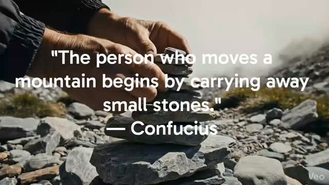 "Sometimes the biggest dreams feel overwhelming. But as the ancient wisdom goes, 'The person who moves a mountain begins by carrying away small stones.'
Let this be your gentle reminder that every tiny effort builds towards something monumental. Keep stacking those stones. 🏔️✨
#Inspiration #MindfulAction #DailyHabits #JourneyOfAThousandMiles #Confucius"