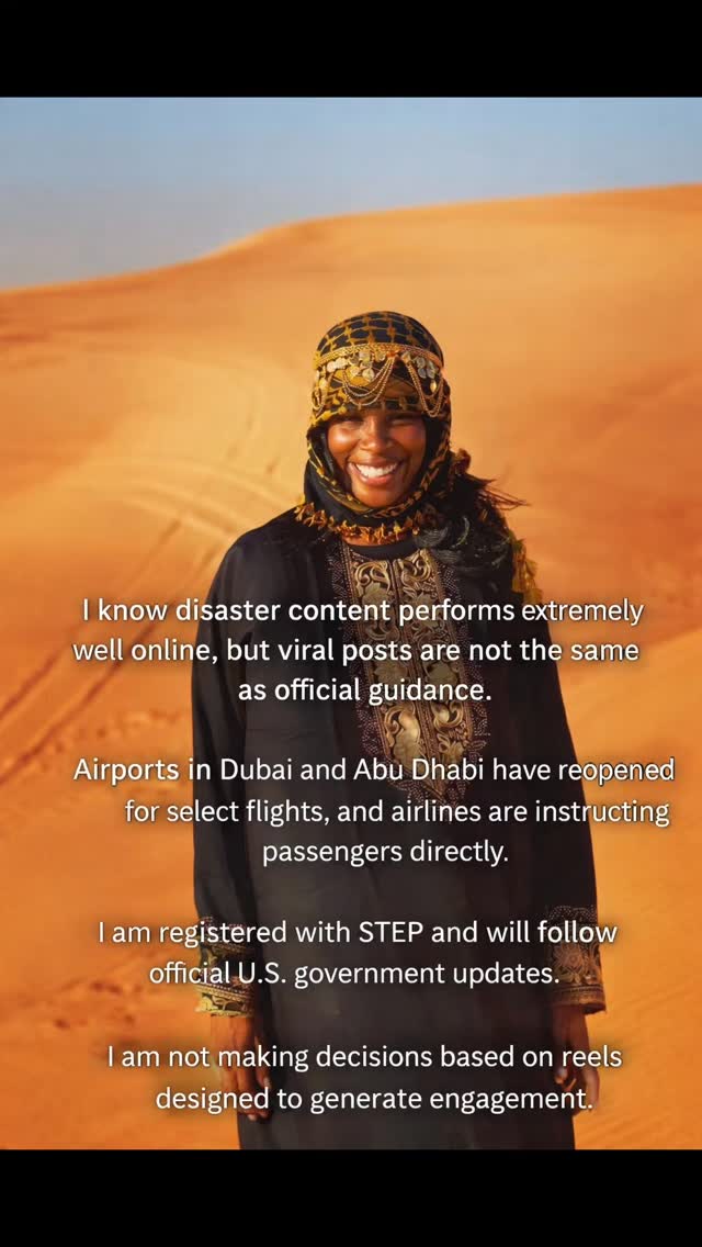 #factsoverfear
Verified information over viral engagement.
#dubaiupdate #blacktravel