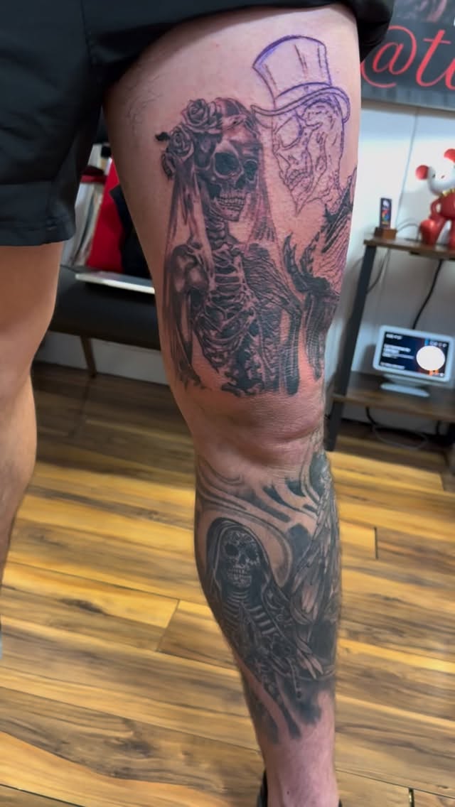 More full leg sleeve action! And more to come. Stay tuned ๐ #btkink #genevany #billythekidmeyers #awardwinning #tattooartistinny