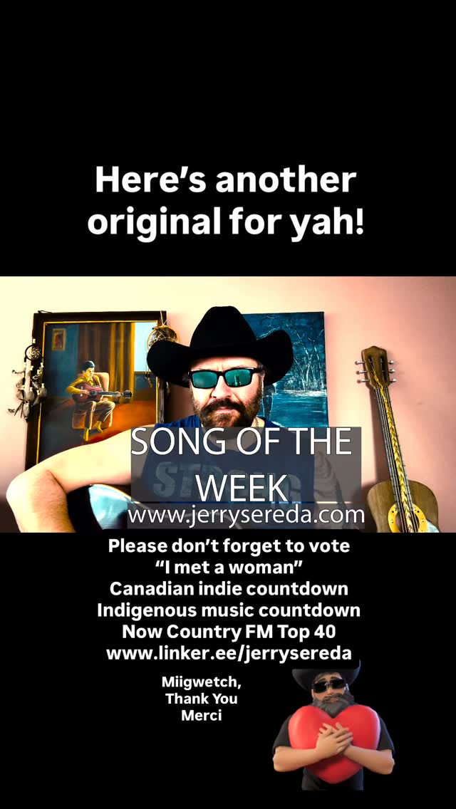 The One by Jerry Sereda and Troy Kokol. If you have time please remember to cast a vote for “I Met a Woman” would love to see this one climb the charts!
Out in Calgary right now putting some new songs down I can’t wait for you to hear :)
Voting links in Bio and comments! Have a happy Saturday and see you soon!
Miigwetch, Thank you & Merci!
#indigenousmusic #countrymusic #jerrysereda #manitobamusic #canadiancountry
