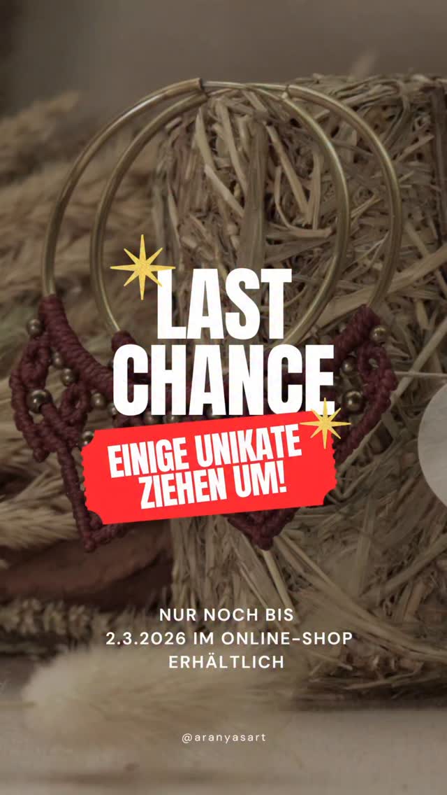 ✨☺️Letzte Chance für Online-Shopper ☺️✨
Heute packe ich die Koffer für das Reh-Gal in Vöcklabruck (Start am 3.3.!).
Das bedeutet für dich:
Einige handgefertigten Unikate sind nur noch bis 2.3.2026 online verfügbar, bevor sie nach Vöcklabruck umziehen. 📦
So sicherst du dir dein Unikat:
✨Klick auf den Link zum Shop www.aranyasart.at in meiner Bio
✨Oder schau in meinem Story, hier findest du jedes Unikat inkl direkt Link
✨Story verpasst? Kein Problem ☺️ Du findest alle nochmal in meinen Highlights "Abverkauf"
Such dir deinen Favoriten aus, bevor er weg ist!
Liebe Grüße und ganz viel Spaß beim Stöbern
🎁💕
Eure Katharina
@aranyasart
#aranyasart #Onlineshop #regionalshoppen #Vöcklabruck #oberösterreich🇦🇹