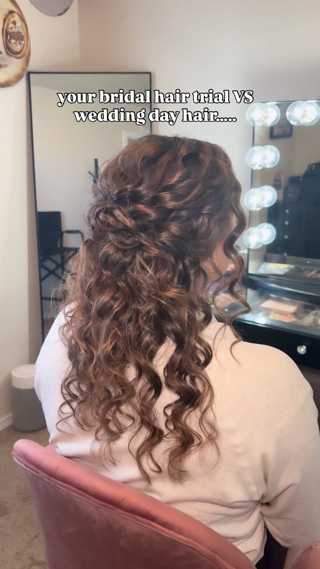 the difference is she got a trim, i used more styling/smoothing cream, she added highlights & got hair pins! the small changes make a big difference! 🤍✨