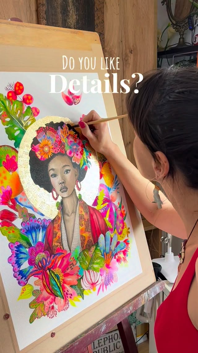 🇬🇧 There’s a moment in every painting where the world goes silent.
That’s when the details begin.
A thin line of gold. A little drawing softer than breath. A geometric texture that only reveals itself when you lean in.
My watercolors aren’t made to be glanced at from across a room — they’re made to reward attention. Every layer holds a secret, every detail extends the story beyond the obvious.
Original artworks are available through the link in my bio.
———
🇫🇷 Il y a un moment, dans chaque aquarelle, où le monde devient silencieux.
C’est là que les détails commencent.
Un trait d’or presque invisible. Un dessin aussi discret qu’un souffle. Un symbole géométrique qui ne se révèle qu’à ceux qui prennent le temps.
Mes aquarelles ne sont pas faites pour être regardées distraitement — elles sont faites pour récompenser l’attention. Chaque couche prolonge l’histoire au-delà de l’évidence.
Les œuvres originales sont disponibles via le lien en bio.
_
Paper @archespapers
Watercolors tubes by @winsorandnewton , @charvinarts
Neon colors watercolors by @schmincke_official , @holbein_art @finetec_intl , @sennelier1887
Markers by @posca_usa