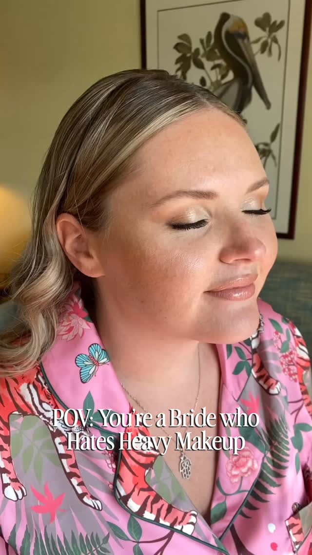 You don’t need 20 layers of foundation to look flawless. I know you’re seeing the thousands of reels with makeover that look quite frankly scary for someone who never wears makeup. If that sounds like you, you’ve landed on the right page. My motto is less is more. I do want you to look perfect in your wedding photos, but I also want your fiancé to recognize who is walking down the aisle 🤣 link is in my bio to read more about what I offer!