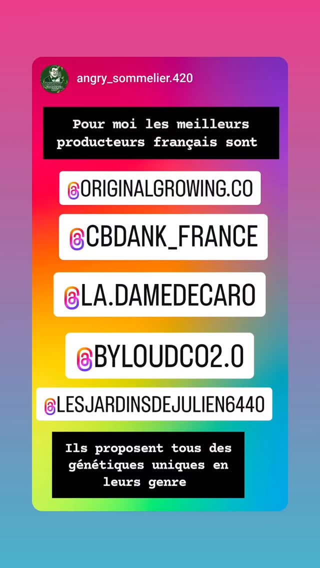 Merci angry_sommelier.420
Pour sa confiance,son sérieux et son professionnalisme et par dessus tout il est très sympathique
#angry_sommelier.420#cbdcommunity #cbdfrance