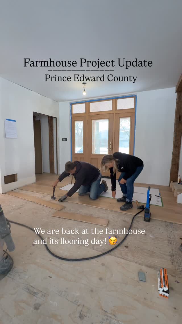 Farmhouse Project Update🏡
This week at the farmhouse renovation we are finally installing our flooring!🥳
We went with a beautiful matte finish white oak wide plank floor from @grandeurflooring There is lots of variation in colour and texture in this wood and it really has an old world charm about it.
Thank you to @blackbirdstoneandtile for helping us find the perfect floor for our farmhouse!
#oakflooring #flooring #farmhouserenovation #renovation
renolife | old house
renovation project | house renovation
Prince Edward County |