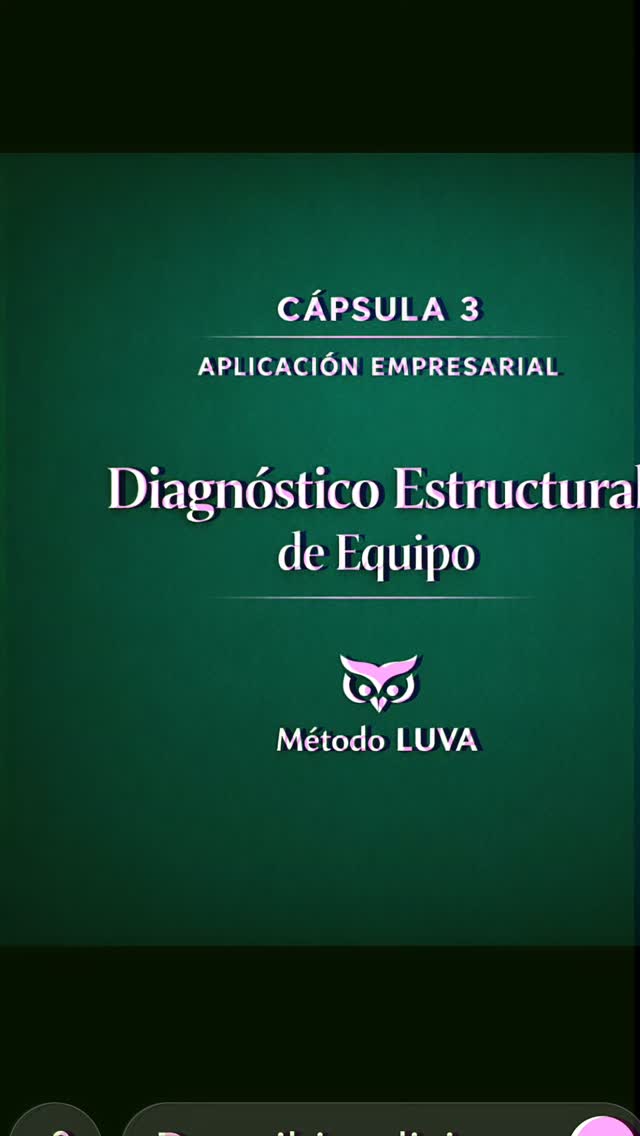 CÁPSULA 3 – Aplicación Empresarial
Diagnóstico Estructural de Equipo
Método LUVA
Las empresas no se rompen cuando explotan.
Se fracturan meses antes, en silencio.
Cuando los roles reales no coinciden con las capacidades reales, aparece:
– desgaste del líder
– decisiones lentas
– tensión interna
– pérdida estratégica invisible
No es un problema de marketing.
Es un problema de estructura humana.
Este diagnóstico analiza la arquitectura del equipo antes de que el conflicto impacte en resultados.
Equipos de 3 o más integrantes.#metodoluva #capsulaempresarial#creandoexito