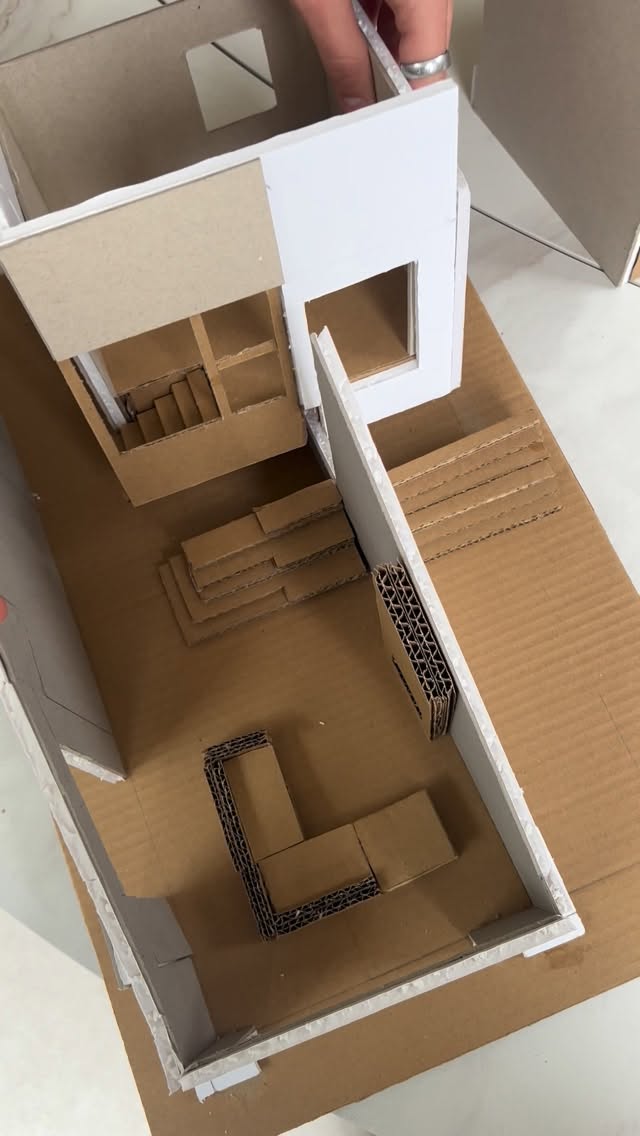 Clients really enjoy interacting with a physical model because it allows them to experience the space from multiple perspectives in a tangible way. By moving around it, looking through openings, and viewing it at eye level, they can better understand sightlines, proportions, and the connection to the garden. It becomes a shared design tool rather than just a presentation piece, helping them visualise the impact of decisions and feel more involved in the process.
Model making was central to how we developed the Llanishen project, particularly in understanding the relationship between interior living spaces and the garden beyond. Working physically at scale allowed us to test how views could be prioritised and framed without altering the existing roof form.
#CardiffArchitect #ModelMaking #ResidentialArchitecture #ScaleModel #designprocess