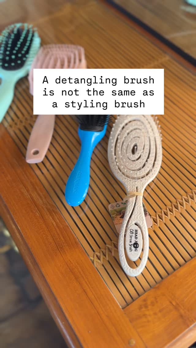 Know your brushes…
Detangling-
Should have an element of flexibility, gone are the days of the tangleteaser (or trauma makers I like to call them). Tangleteasers had their place…about 20 years ago but the rigidity of these mean your exerting a lot on curls which are already fragile, if you’re still using one I recommend ditching it for a flexible little number.
This reduces the amount of damage caused when brushing, and yes they get through the thickest and curliest of hair types. For tighter curls try a more rigid brush like the leatherwood, still flexible but a little more tough.
Styling-
Typically with smoothing bristles or separated bristles they are rigid, these are best after you have detangled with all your products on for slip. The distance of the bristles dictate how big your clumps will be.
These are the rushes we use in salon.. nothing more and nothing less, we like to keep it simple because they are effective and if these last in salon they will last you for years at home! And before you ask… yes the Bounce Curl is worth every penny.
Have you got these in your kit? What’s your ride or die?
#curlyhairbrushes #curlyhair