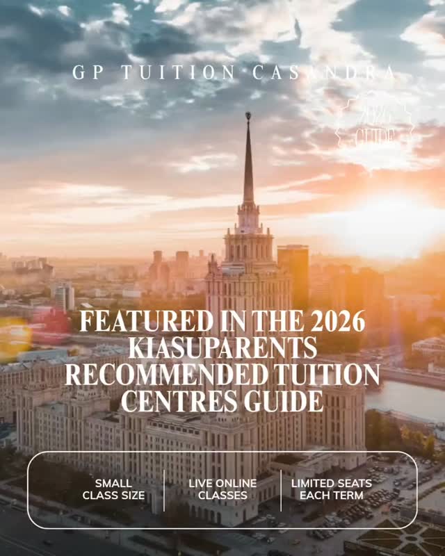 GP Tuition Casandra has been featured in the KiasuParents Recommended Tuition Centres Guide for Secondary & JC students this year. 💗
Over the years, many have come through word-of-mouth, from students who grew more confident in their thinking and writing, to parents who later entrusted their younger children, nieces and nephews to my care. Our learning community has quietly flourished.
General Paper and English have always been my favourite subjects to teach. They are never about memorising model essays or following stilted templates. My lessons invite students to engage deeply with language, evaluate ideas with discernment, and communicate arguments with precision and grace. Above all, I teach students how to think independently about the world around them.
My lessons focus on helping students understand what strong argumentation and effective language application look like at the O- and A-Level standard, and how to develop these consistently under exam conditions.
If you're visiting after reading the guide, welcome. 🌷
A small number of places are released each term to keep classes focused and discussion-driven.
📍 O-Level English
📍 JC General Paper (H1 GP)
📍 Essay Structuring & Argument Development
📍 Step-by-Step Comprehension Techniques
📍 Small, Discussion-Driven Online Classes
2026 intake enquiries are open.
🔗 Links in bio.