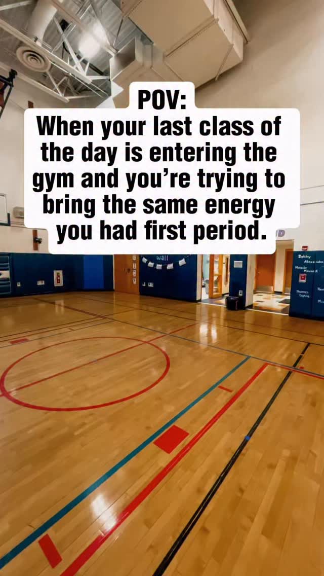 PE Teachers will understand.
That moment when the last class walks in and you’re running on pure willpower 🫠
Tell me… which class period gets your BEST energy? 👀
Share this with a PE teacher who always brings the stamina. 😎
#physedteacher #pecoach #peclass #physicaleducation #teachersofinstagram