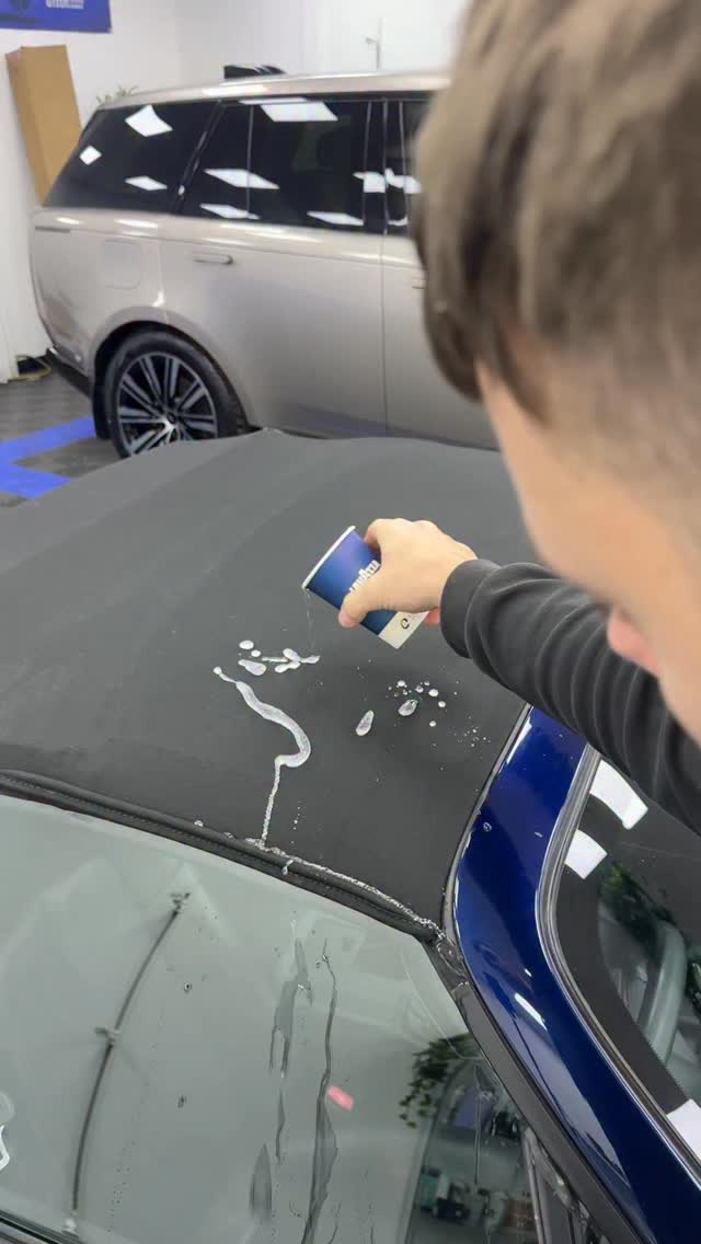 Deep cleaning and protecting this convertible roof #detailing #carcleaning #convertible