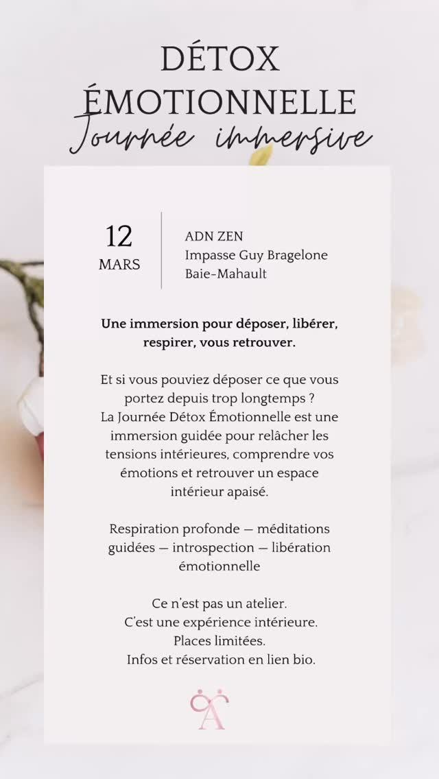 Une journée immersive pour déposer ce qui est trop lourd, se recentrer, se ressourcer. Informations via whatsapp ou sur notre site. #respiration #meditation #metime #selflove #rencontreauthentique