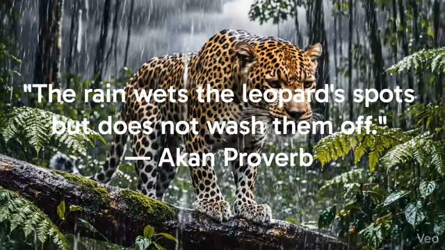 "Storms may change your surroundings, but they cannot change your nature. Stay true to your spots. 🐆⛈️ #Resilience #AfricanProverb #StayTrue #NatureWisdom"