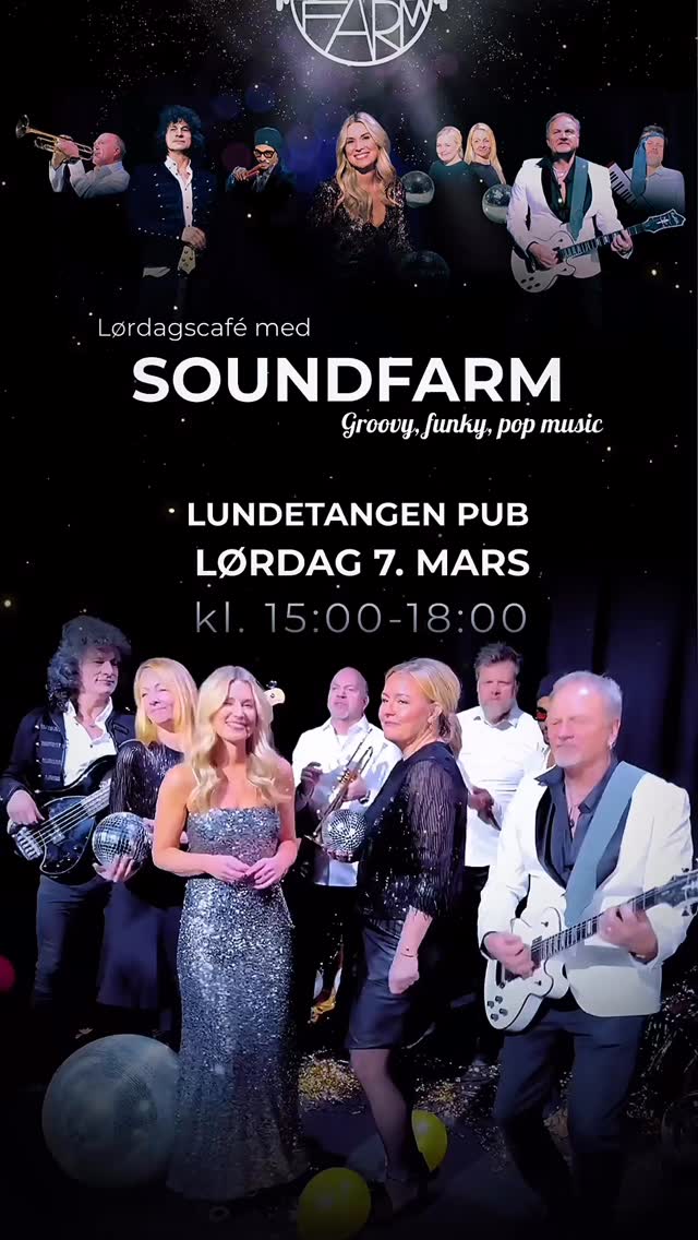 Neste lørdag blir det groovy og funky lørdagscafé med den herlige gjengen i SOUNDFARM på Lundetangen Pub i Skien, kl 15-18. 🎶🕺🏻