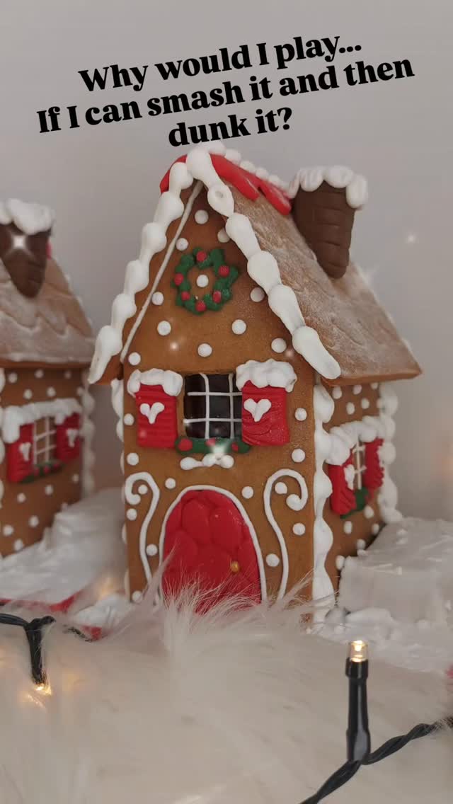 Why would I play…
when I can smash it and then dunk it?
Honestly, nothing, and I mean NOTHING,
compares to the feeling of smashing a gingerbread house
with a rolling pin. 🤪
10/10 would recommend.
Highly therapeutic.
Zero regrets.
Who needs a stress ball
when you have structural icing failure?
#ariascakes #gingerbreadmagic #etsyseller #whywouldIplay