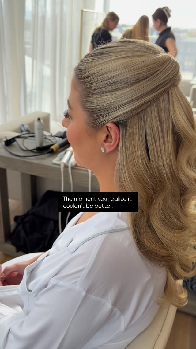 There’s a very specific moment on a wedding morning.
It’s not when the dress goes on.�It’s not when the photographer arrives.�It’s when you look in the mirror… and exhale.
No tugging.�No “maybe we should change it.”�No trying to convince yourself you like it.
Just calm. Certainty. Confidence.
That feeling doesn’t happen by accident. It’s created through intentional prep, honest trial conversations, understanding your dress, your veil placement, your hair texture, your face shape, and protecting the integrity of the style so it lasts through hugs, wind, dancing, and 200 photos.
This is what we mean when we say bridal beauty should honor who you already are.
Not trend driven.�Not overdone.�Not someone else’s Pinterest board.
Just elevated. Refined. Unshakably you.
If you’re the kind of bride who wants to feel this on your wedding morning (not anxious, not rushed, not unsure) we should talk.
Save this for your hair inspiration.
�And tell me in the comments: are you envisioning your hair up or down?