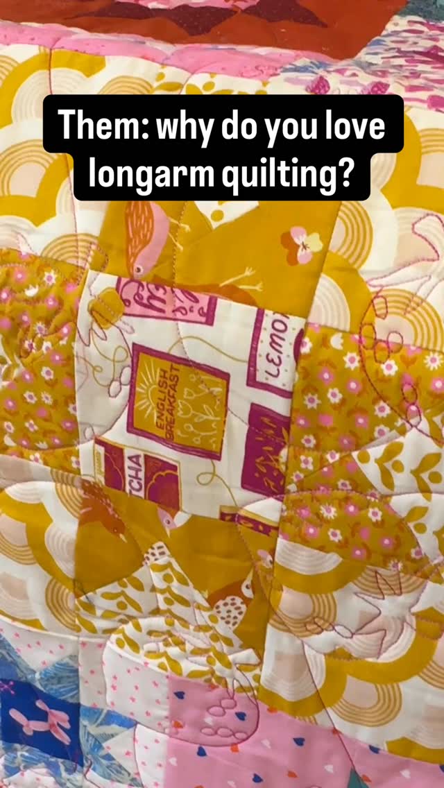 There are many reasons why I love longarm quilting - the endless possibilities design wise, the creativity and freedom to play with thread, meeting amazing quilt makers, working on special memories, sending back quilts ready to snuggle and many more reasons!
BUT
There’s just something extra special about the final unroll at the end, when the quilt is revealed, the quilt comes to life and you can see the magic ❤️🌈
And yes, I often sing this out loud to myself when I reach this stage! You’re welcome.
#quiltersofinstagram #quilt #longarmquilting #quilts #quiltsofinstagram