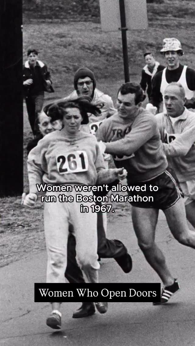 Thank you to the women who open doors so others can walk through.
In 1967, Kathrine Switzer entered the Boston Marathon as “K.V. Switzer” because women weren’t allowed to run.
They tried to stop her mid-race.
She finished anyway—and changed history.
Her courage paved the way: women were officially allowed to compete just a few years later, transforming the sport forever. Fast forward to 2025, and over 12,200 women finished the Boston Marathon, making up about 43% of all finishers — a huge leap from the first days when women were barely allowed on the course.
From one woman slipping in under her initials to thousands of women running with pride today, the legacy of breaking barriers keeps inspiring every step.