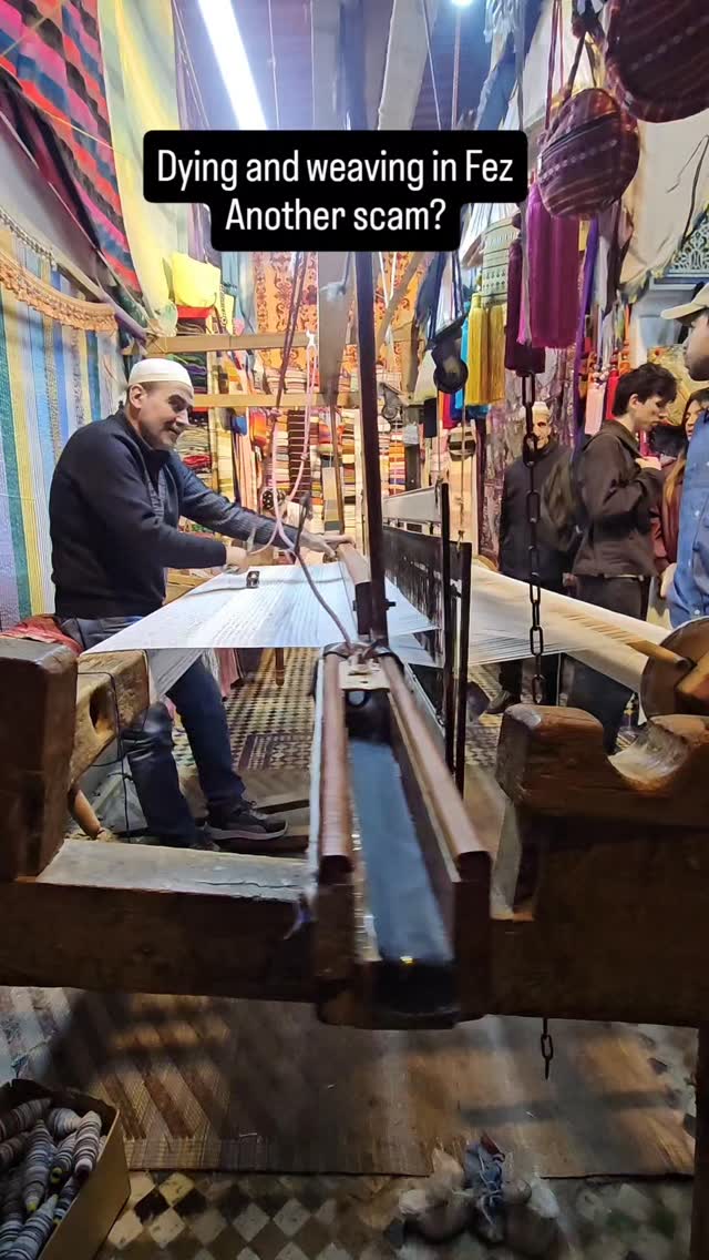While creating this video about the dying and weaving industry in Fez, I looked online to learn more about the "agave silk" that we had been told all about. I found an article that was also interested in learning more. They followed the distributor back to the source, only to find out that the threads were rayon, not agave. In fact, it doesn't appear that anyone makes silk out of agave. The agave growers they talked to didn't believe it was possible, even though the weavers believe that's what they are weaving. Oh, what an intricate story has been woven!
#agavesilk #fezmorocco #travelmorocco
