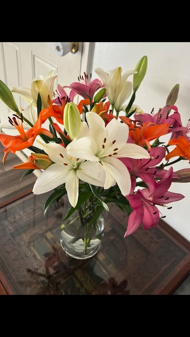 Passing by to say — after this beautiful wave of birthday wishes — that this girl loves you all to pieces 💛 Hubby’s up next… birthday season continues 🥂
Lilies on the table.
Birthday cards on the fridge.
JA fully committed to Purim mode — costume and all 🎭
Life in seasons.
Celebrate them.
Pay attention to what feeds you.
That’s the real work!
#bday