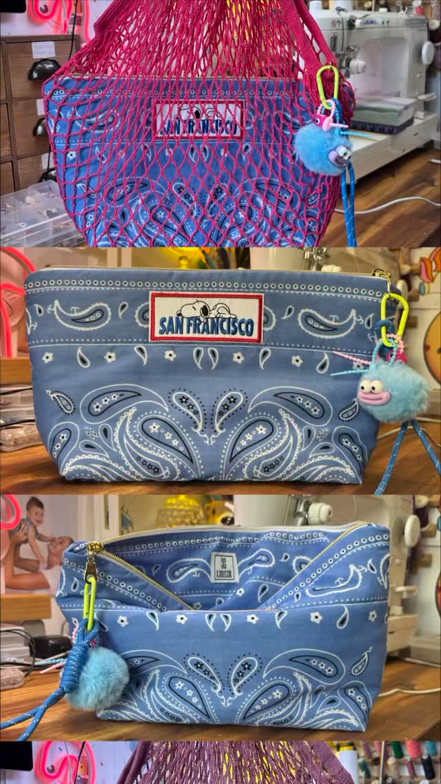 Nouvelle série de Filets Pop.
Pochette en bandana intérieur et extérieur 100% coton.
Patch cousu.
Dragonne divers.
Sac en filet coloré.
Pièce unique.
#pieceunique #madeinfrance #bandana #frenchriviera #snoopy