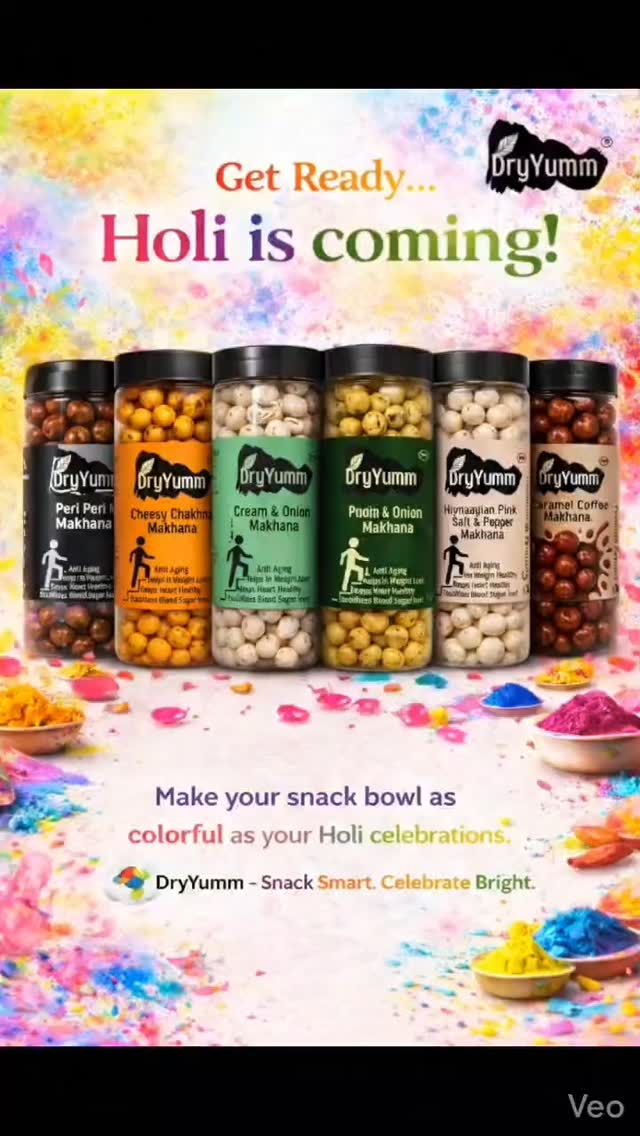 🎨 The colors are almost here… Holi is coming! 🌸
Get ready to celebrate with the crunch that matches every color of joy 💛💚❤️
From spicy to tangy, minty to sweet — DryYumm Makhana brings the perfect festive snacking experience.
✨ Healthy crunch. Festive flavors. Pure celebration. ✨
This Holi, keep your snack bowl as colorful as your celebrations.
🌈 DryYumm – Snack Smart. Celebrate Bright.
#holiiii #dryyumm #holifestival #healthylifestyle ing #festiveseason