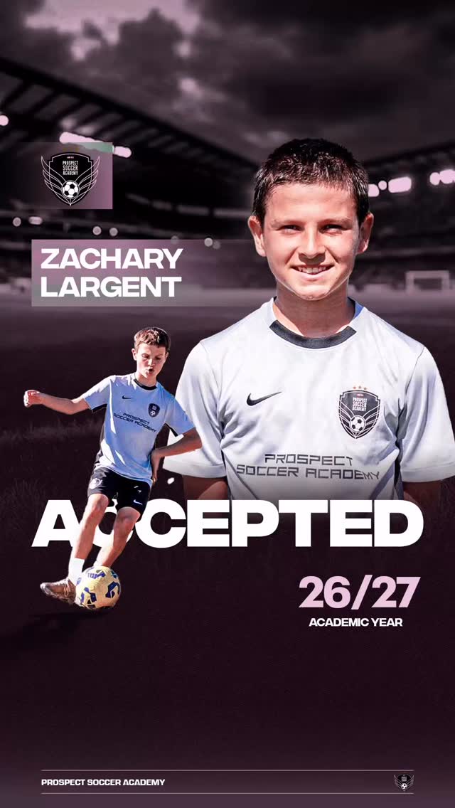 🚨ACCEPTED‼️
Zachary Largent has been accepted into Prospect Soccer Academy for 26/27. Committed to continued development — on and off the field.
⚽ Technical mastery
📚 Academic excellence
🧠 Life skills & elective exposure
🎯 Professional environment
👥 Mentorship alongside like-minded students
LET’S GO Zac! 🙌