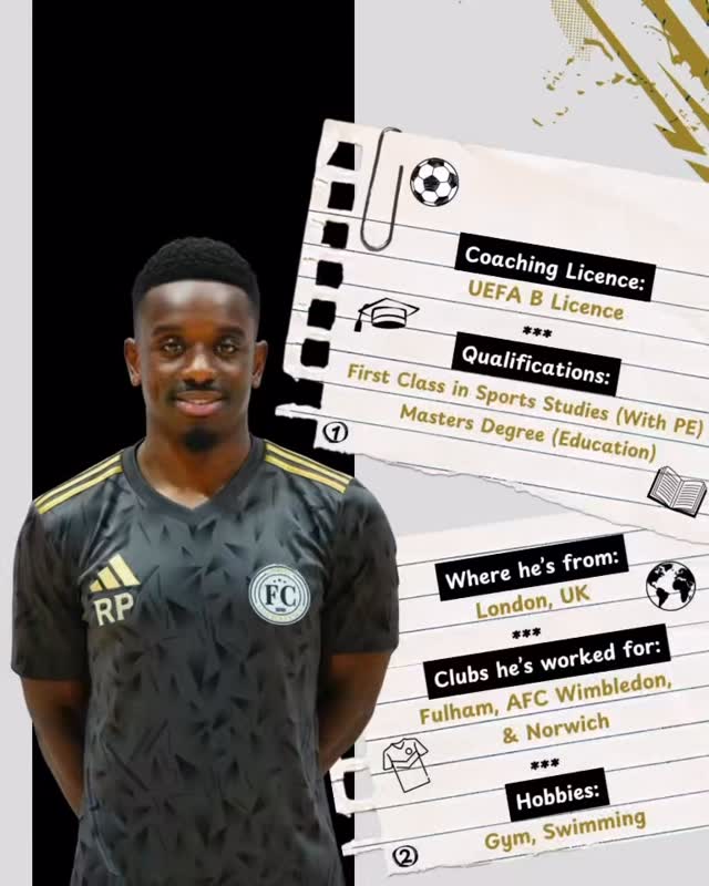 With a UEFA B License, a First Class degree in Sports Studies and a Masters in Education, Coach Ric brings strong knowledge and experience to the pitch. Having worked with Fulham, AFC Wimbledon and Norwich, he’s passionate about developing players and helping them reach their full potential.
