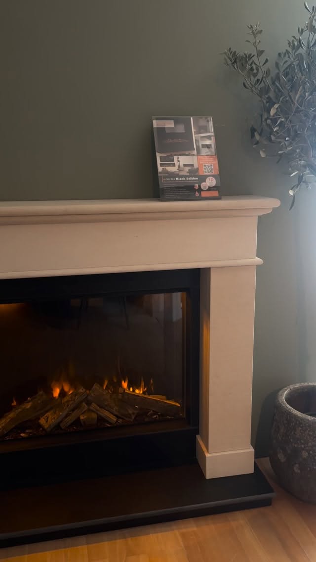 The Volante 800T paired with the bespoke Toledo fireplace in Portuguese Limestone now on display at our #bexleyheath showroom.
Evonicfire’s Volante Black Edition features a fixed real “Cotswold Log” set, black glass to the rear and AR Glass to the front.
Upgrading your home is easy with our in-house team of fireplace experts, designers and professional installers.
#ElectricFireplace #ElectricFireplaceDisplay #FireplaceShowroom #ModernFireplace