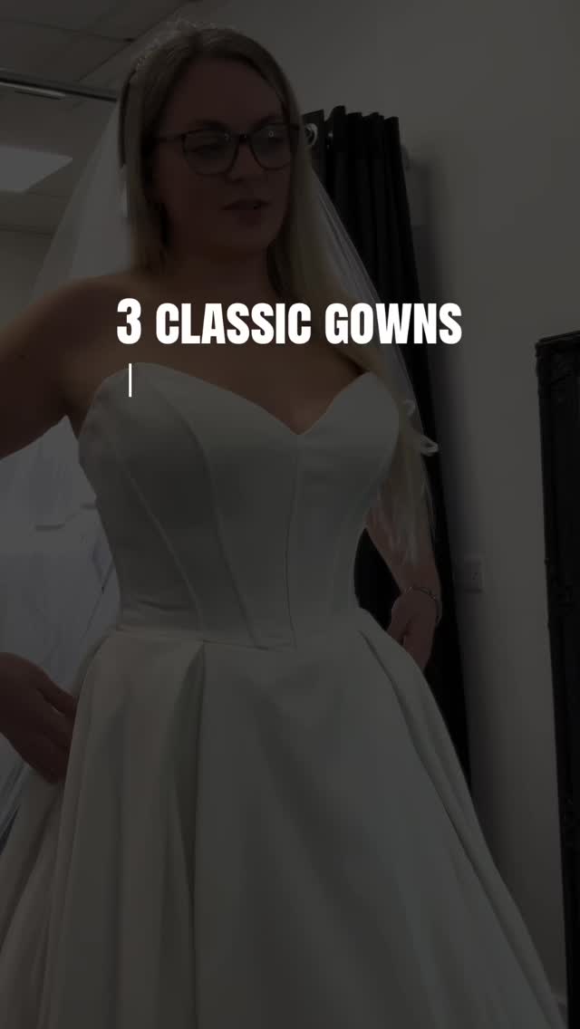 Here are 3 beautiful classic gowns that are currently in the boutique! Are you getting married soon? Choose your favourite wedding dress and book an appointment to come and try some gowns on now ✨🖤
#weddingdress #bridalboutique #bridalgown #engagedtiktok #feed