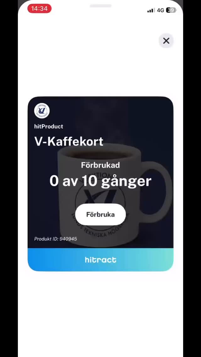 DIGITALA KAFFEKORT☕️
Snart är det tenta-p och V-café stänger tillfälligt, men kaffebryggaren går på högvarv! Nu finns digitala kaffekort att köpa på Hitract! 🌟 Se video för att se hur du köper kortet.
(Obs! De fysiska korten kommer att fungera precis som vanligt och går fortfarande att köpa då caféet är öppet!🤗)