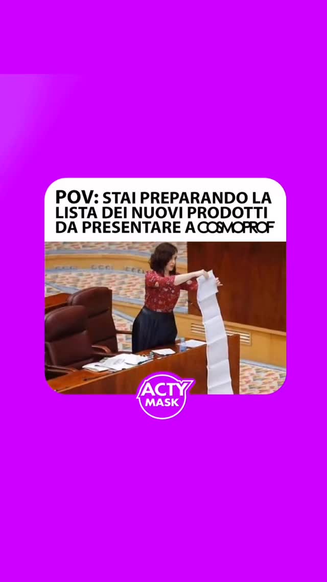 Per alcuni non siete prontə..🤯
Noi non vediamo l’ora di presentarvi tutte le novità 🤩
🫶 La giornata aperta a tutti gli ACTYLOVERS sarà Sabato 28 Marzo 📆
❤️ PENSI DI PASSARE A FARE UN GIRO?
📲clicca il link in bio e compila Il modulo per prenotare la tua visita con noi!
⚠️ I posti sono limitati!
💜 Ci vediamo a @cosmoprofworldwide
ACTY MASK 🚩HALL 26 • STAND C57
Vi aspetteremo per fare il pieno di Skincare! 🚀
.
.
.
#ActyMask #Actylovers #cosmoprof
#news2026 #cosmeticiitaliani