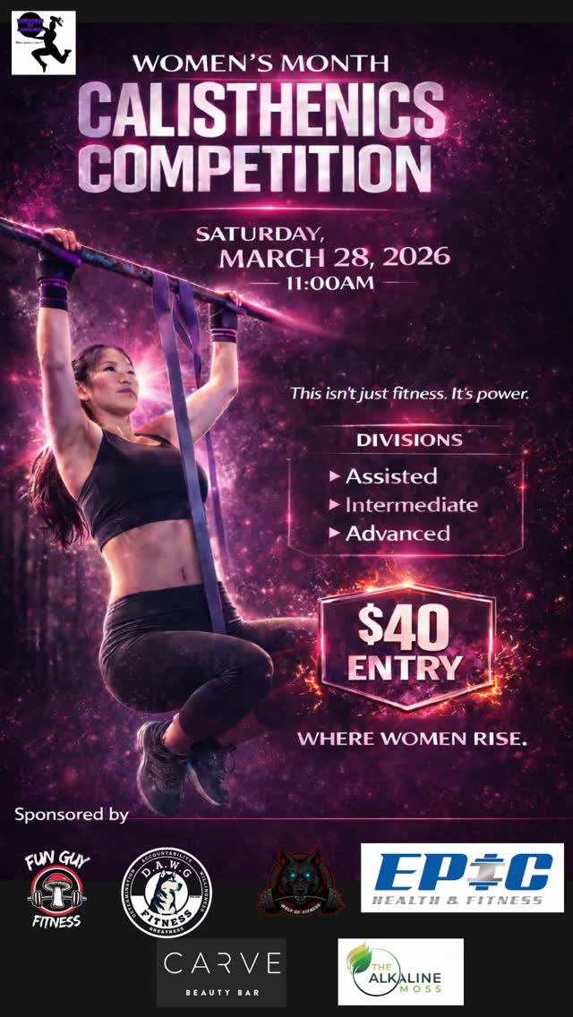 See what’s required. Know your level. Start prepping NOW 💪🏾 Check out the categories, reps, and routine breakdowns!
Tag someone who’s up for the challenge!💪🏾💪🏾💪🏾
Click on the link in bio and register today! Train with any of our sponsors? Contact them for $5 OFF!
#womensmonth #calisthenics #womenwhotrain #fyp