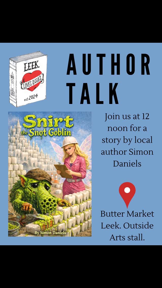Leek Loves Books is going to be at the @outside_arts_ market stall this Saturday the 7th celebrating world book day.
All day we have a bookmark competition to design our new bookmark
And we have a special guest joining us at 12 to read his story Snirt the Snot Goblin š
Head on down on Saturday and join us š