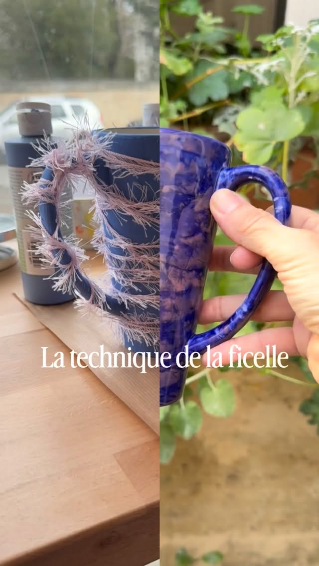 La technique de la ficelle ✨
Facile, amusante et le résultat est toujours magnifique.
Envie d’essayer ?
Je peux vous montrer comment faire à l’atelier — il suffit de me demander pendant votre session de peinture. 🎨