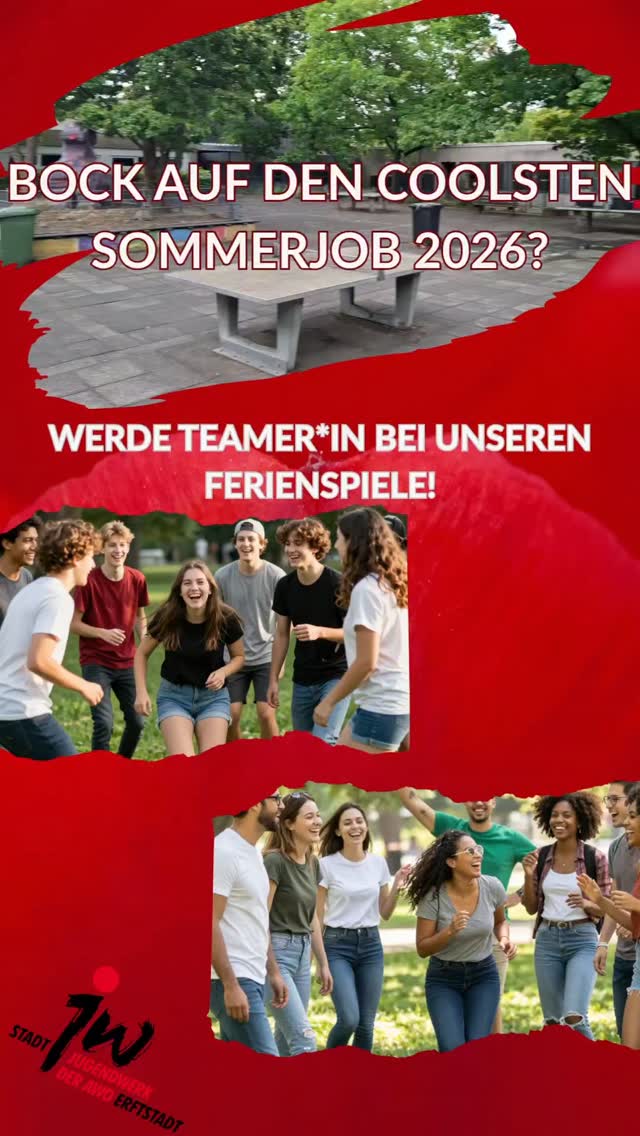 Du willst im Sommer nicht nur chillen, sondern was bewegen? ☀️💛
Dann werde Teamer*in bei unseren Ferienspielen (6–12 Jahre) in den ersten 3 Wochen der Sommerferien!
Sammle Erfahrung, erlebe echten Teamspirit und mach den Sommer unvergesslich. 🌈🔥
Jetzt informieren & bewerben:
🌐 www.jugendwerk-awo-erftstadt.de