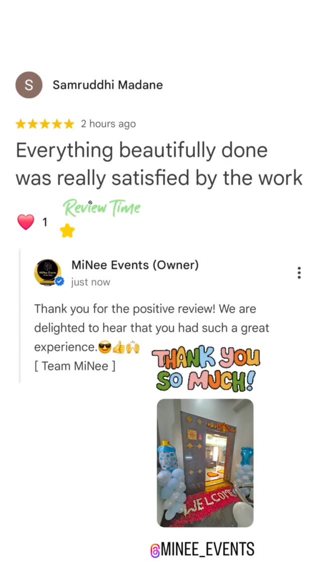 #mineeevents #clintreview❤️ #reviewtime #happyclient