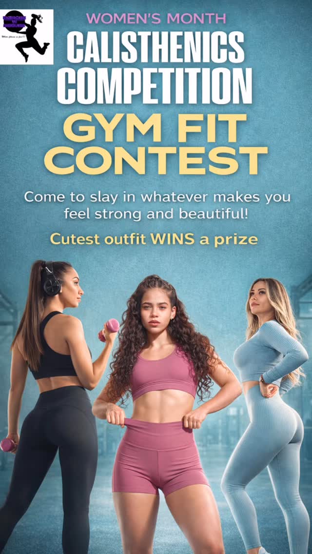 Ladies, it’s time to bring the **strength AND the style✨
At our upcoming **Women’s Calisthenics Competition**, we’re hosting a special **Outfit Contest** to celebrate creativity, confidence, and individuality in the sport. Whether your vibe is sleek and athletic, bold and colorful, or totally unique — we want to see it!
👟 **How it works:**
• Compete in your best calisthenics outfit
• Show off your style during your routine
• Judges + crowd will help pick the winners
Start planning your look now. Let’s make this competition **powerful, supportive, and stylish**.
#WomensCalisthenics #CalisthenicsCompetition #StrongIsBeautiful #FitnessCommunity