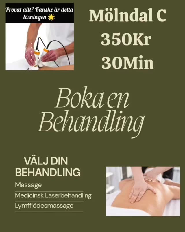 Värk? Rörlighetsbesvär? Svullnad? Korta Rehabtid? Avkoppling?
Välkomna Mölndal & Göteborg, Boka i Bio🌞