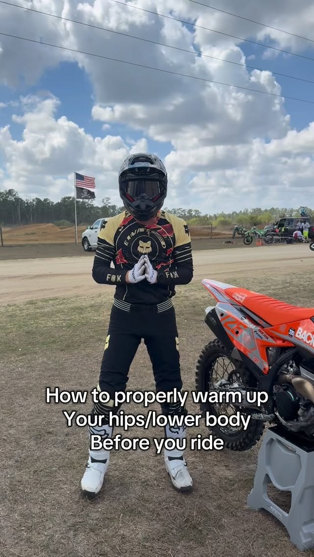 Remember it’s very important to get a stretch/warmup before you start riding. Ride safe folks. #themotoacademy #motocross #athlete #fitness #stretch