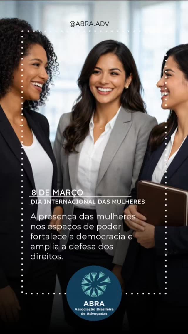 Neste Dia Internacional da Mulher, a ABRA reforça a importância de promover equidade de oportunidades, respeito profissional e valorização das advogadas.
#8demarçodiainternacionaldamulher